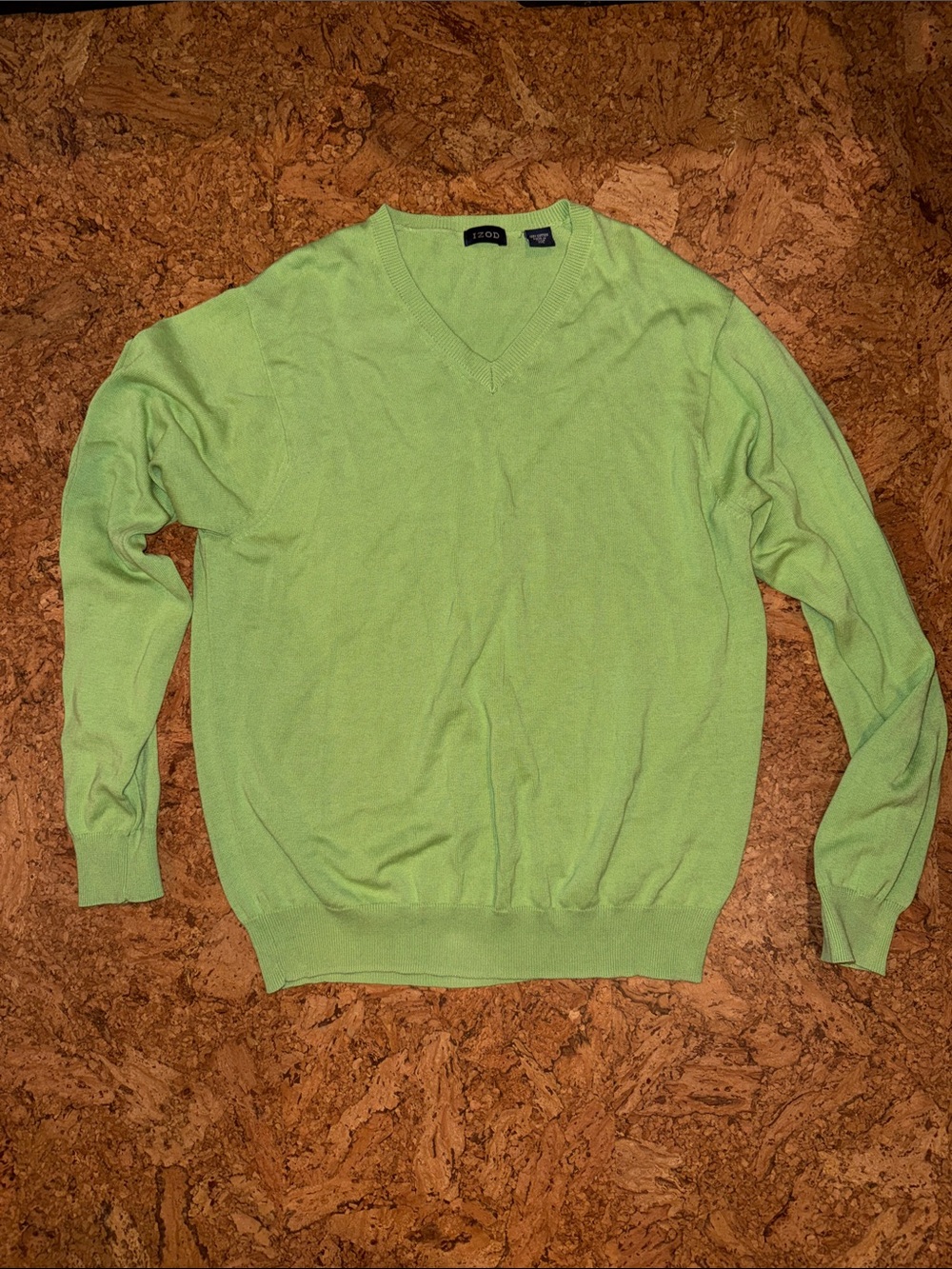 Izod lime green v neck sweater